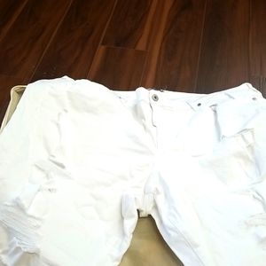 White destressed jeans